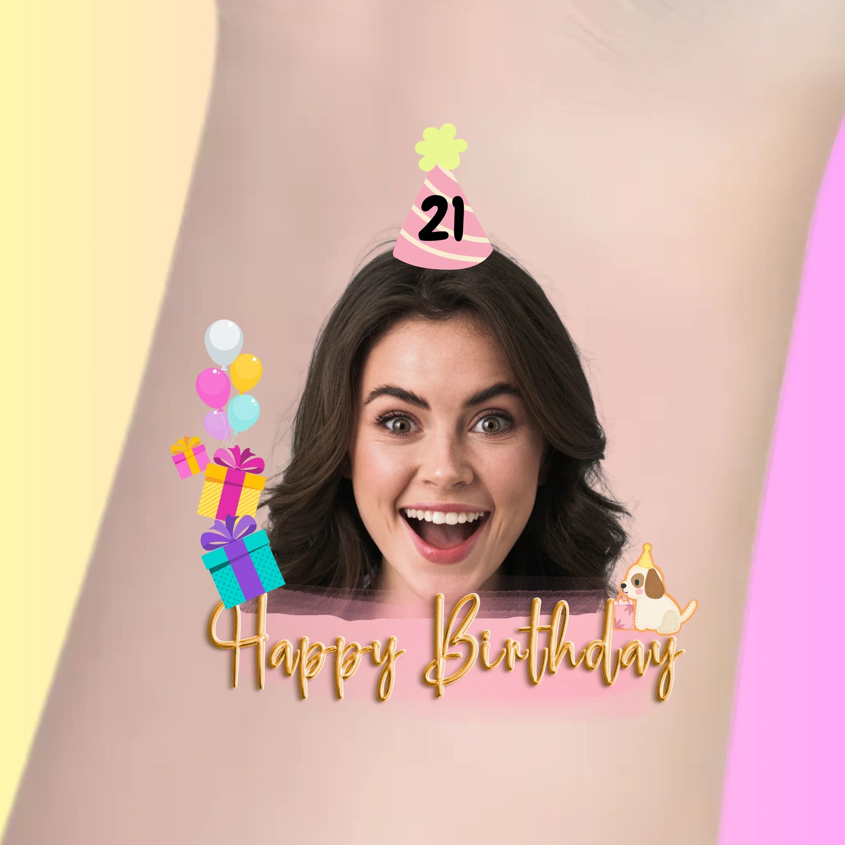 Custom Birthday Temporary Tattoos - Sweet Pink Gifts & Puppy