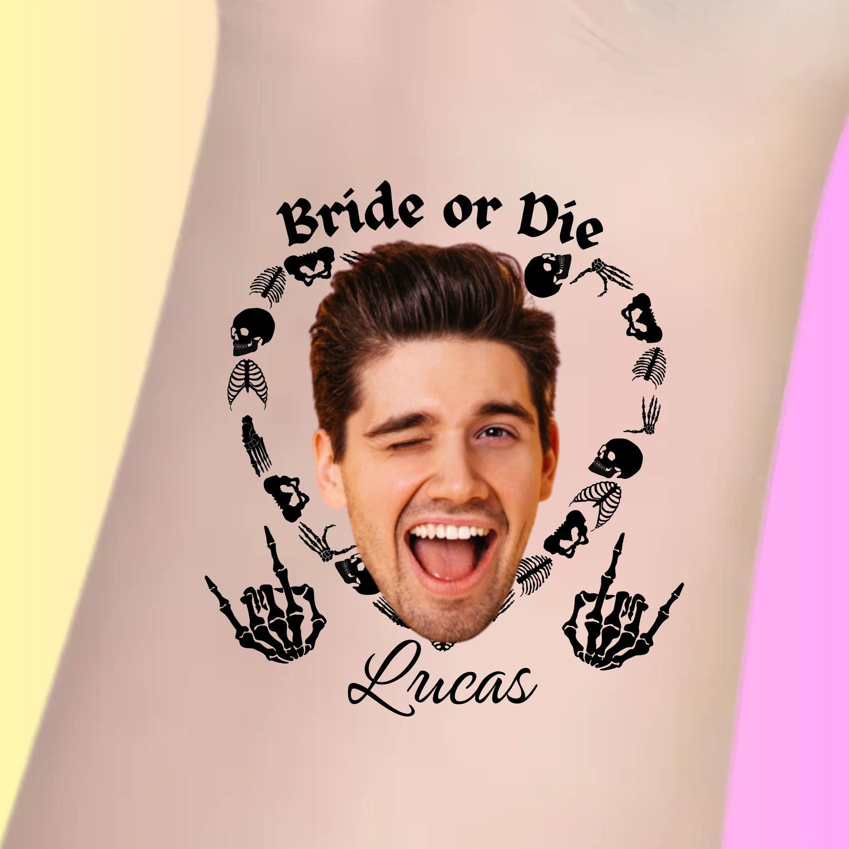Custom Bachelorette Temporary Tattoos - Bride or Die Rock
