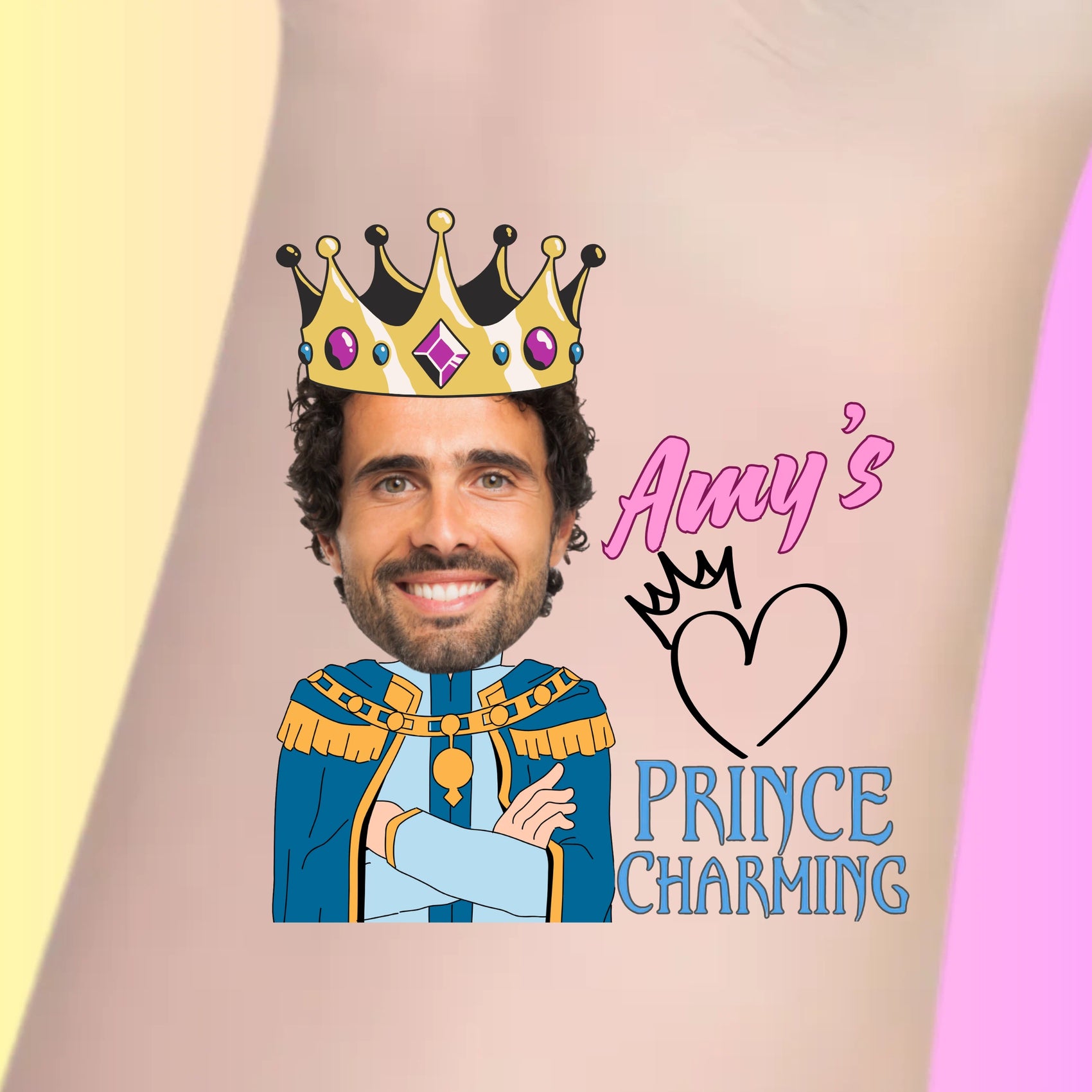 Custom Bachelorette Temporary Tattoos - Prince Charming