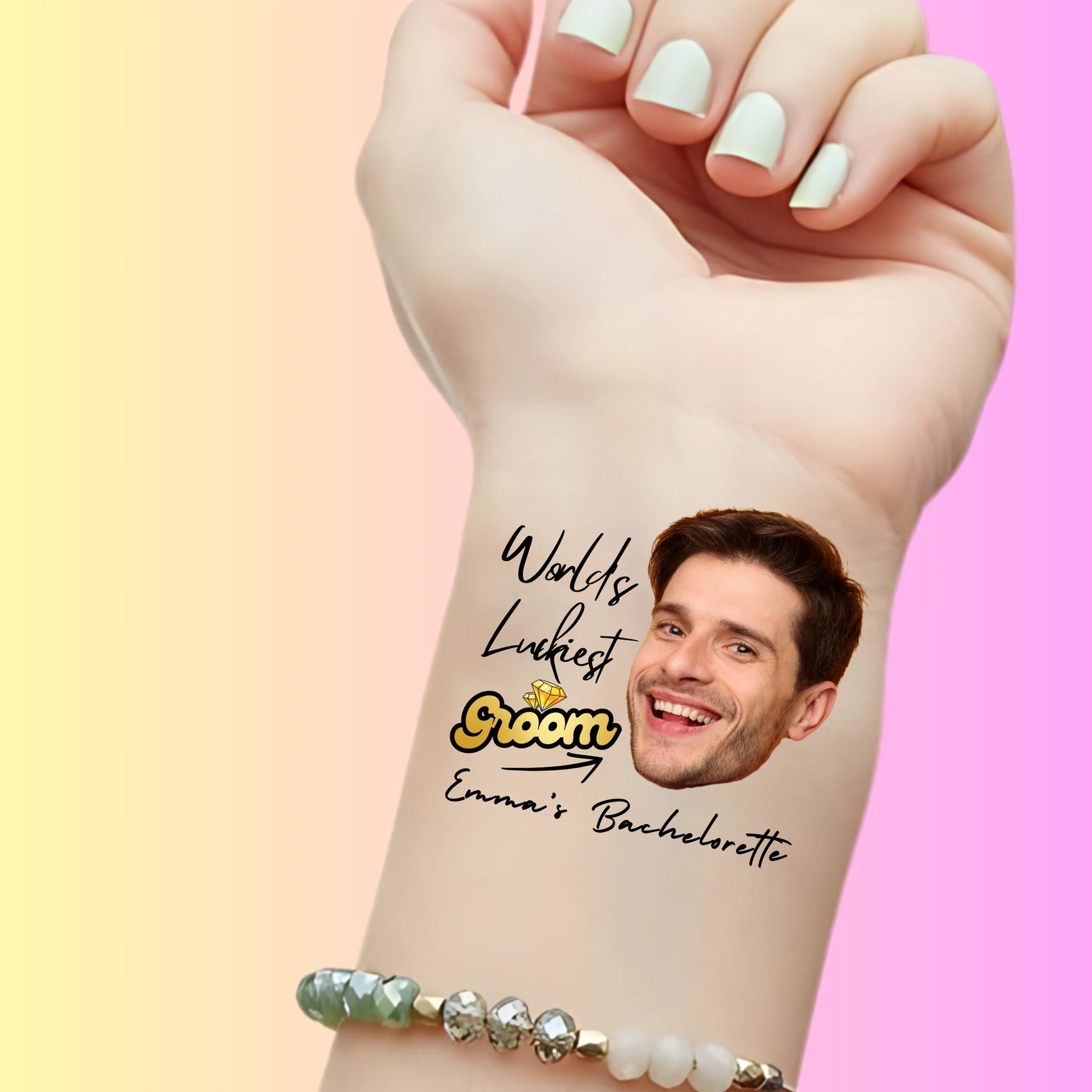 Custom Bachelorette Temporary Tattoos - World's Luckiest Groom