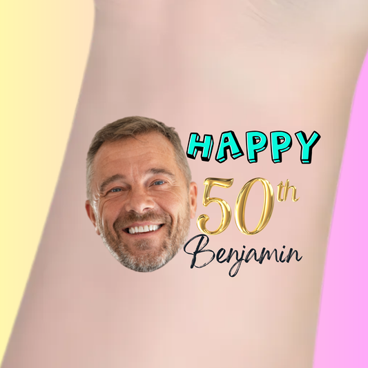 Golden Age Celebration – Premium Custom Birthday Tattoos