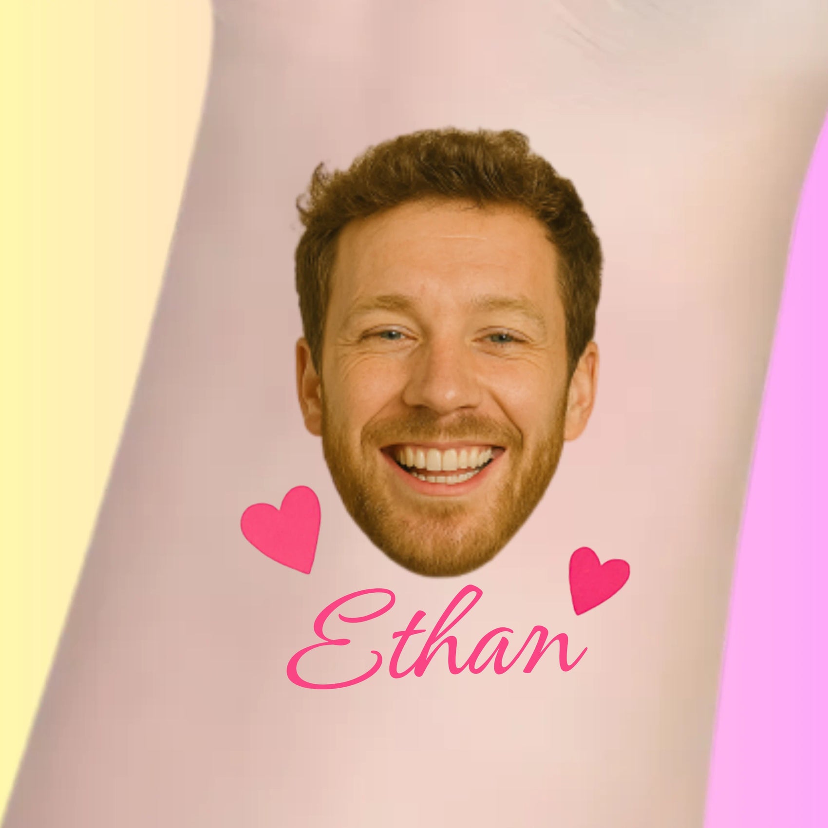 Custom Bachelorette Temporary Tattoos - Groom's Pink Hearts