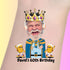 Custom temporary tattoo with man wearing crown cartoon and text David&