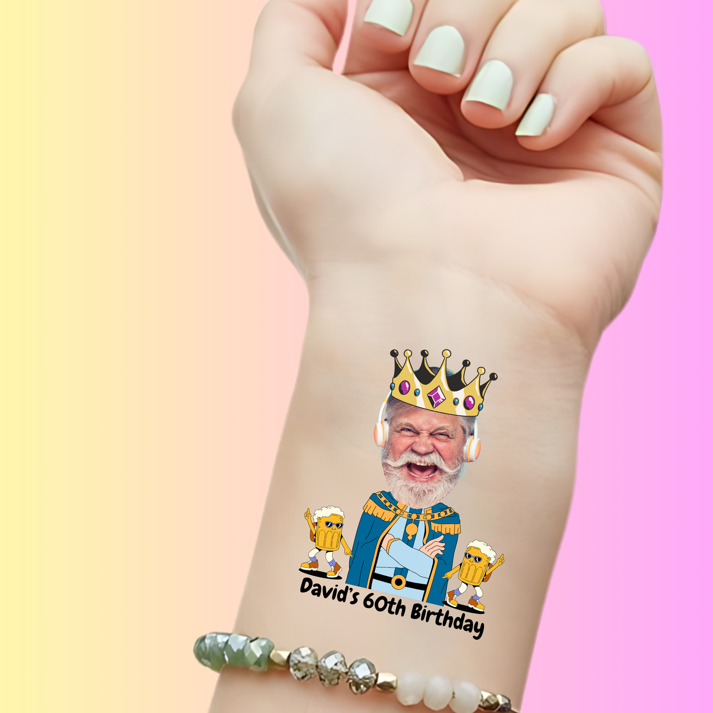 King of the Party – Premium Custom Birthday Tattoos