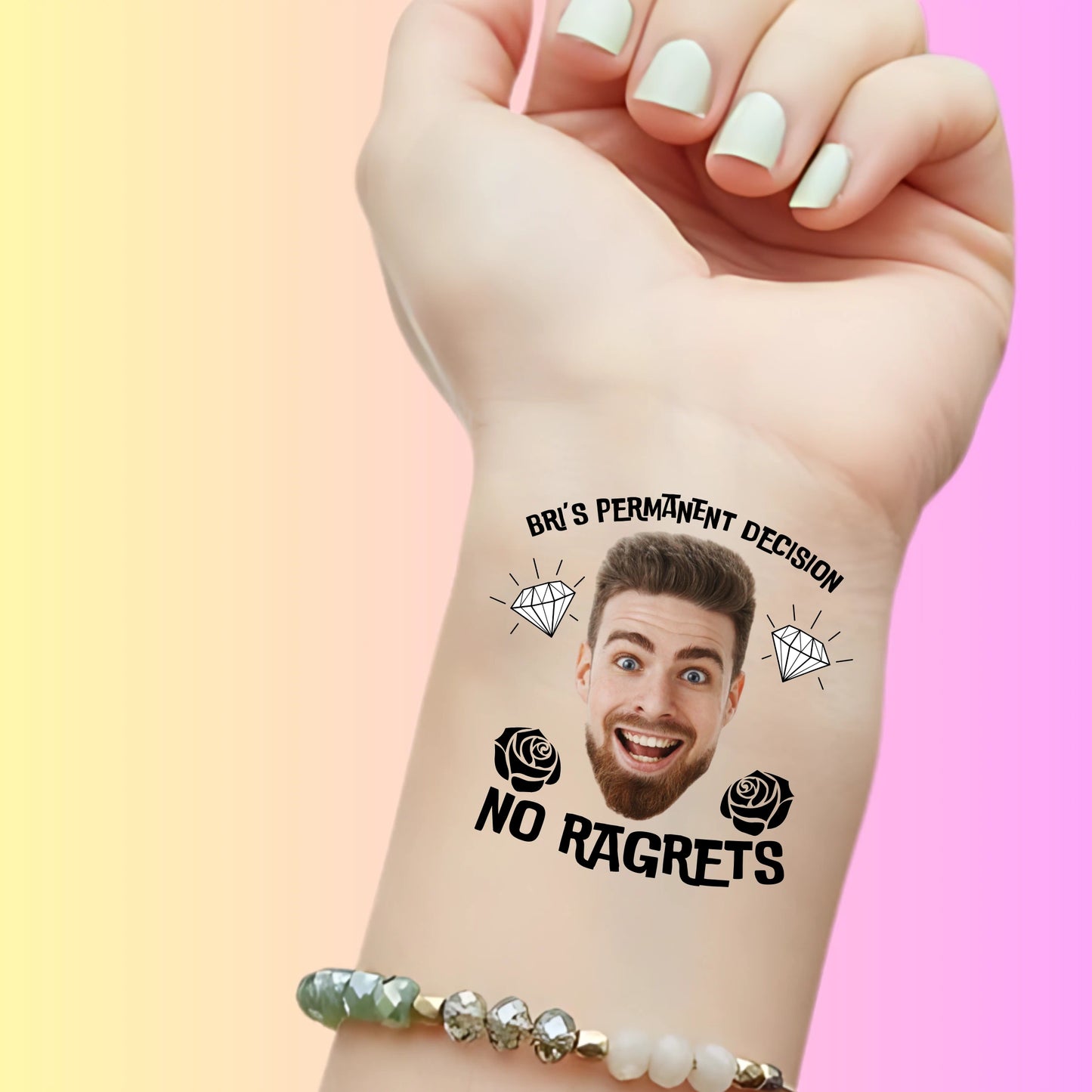 Custom Bachelorette Temporary Tattoos -  No Ragrets