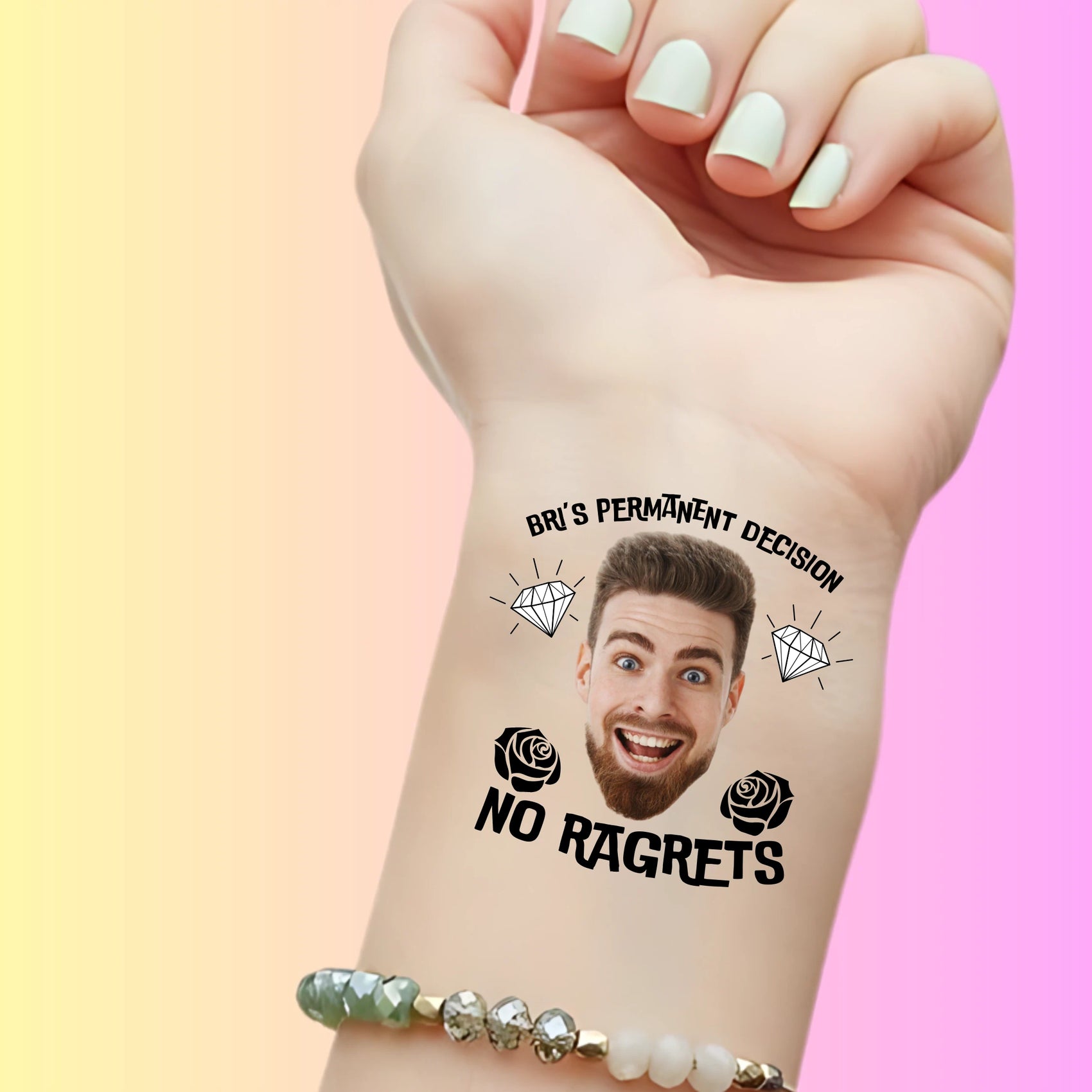 Custom Bachelorette Temporary Tattoos -  No Ragrets