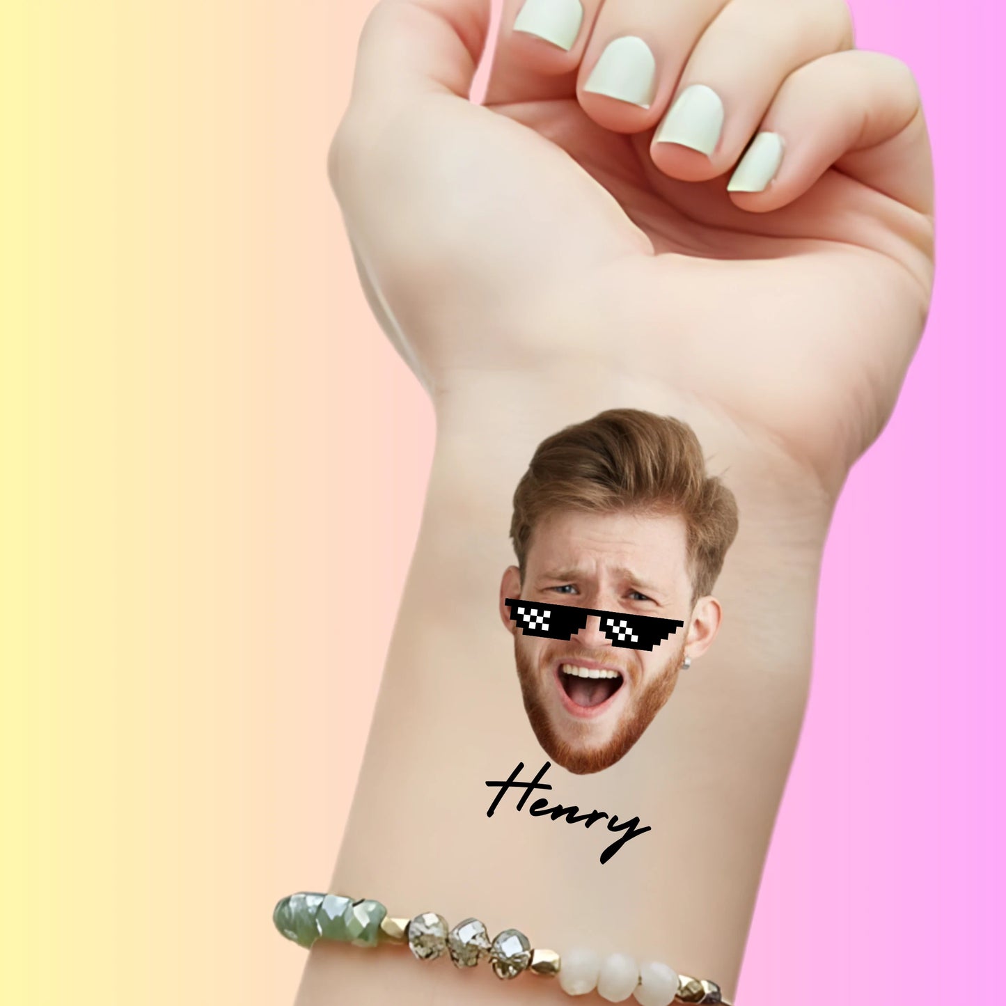 Custom Bachelorette Temporary Tattoos - Thug Life Sunglasses