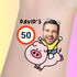 Custom temporary tattoo with a man&