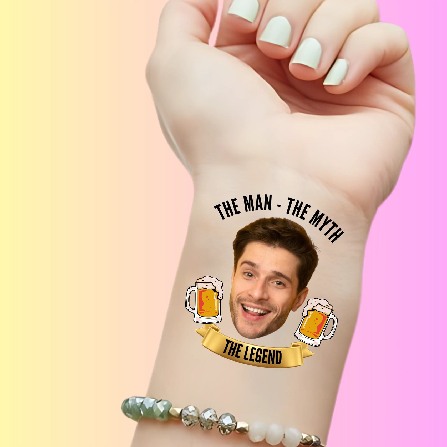Custom Bachelorette Temporary Tattoos - The Man The Myth The Legend