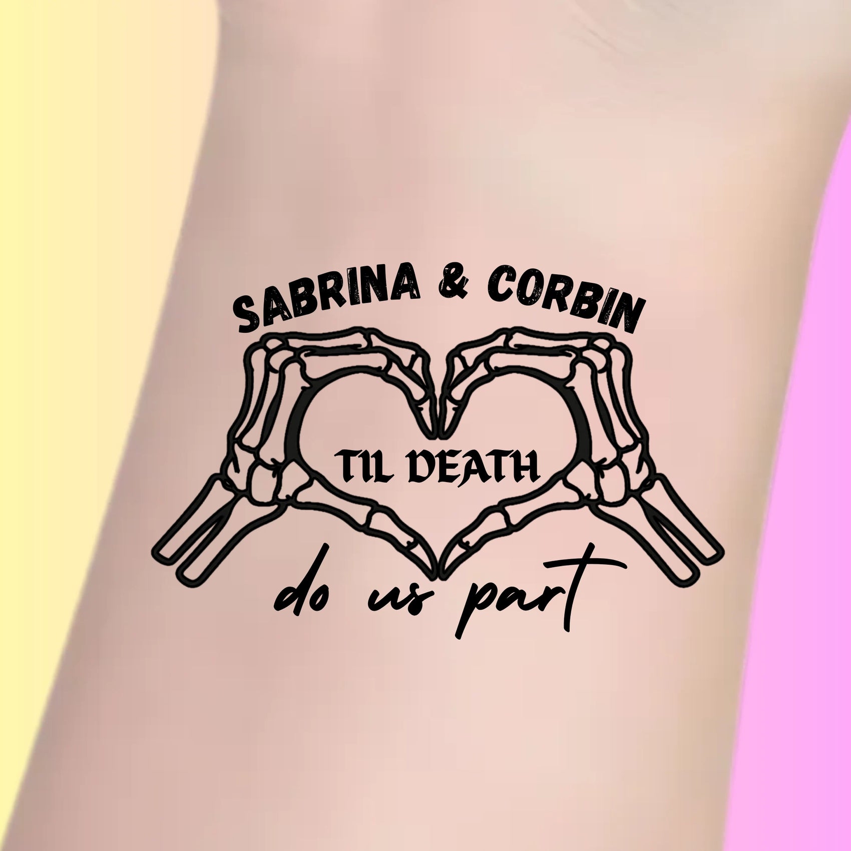 Custom Wedding Tattoos - Skeletal Heart Hands