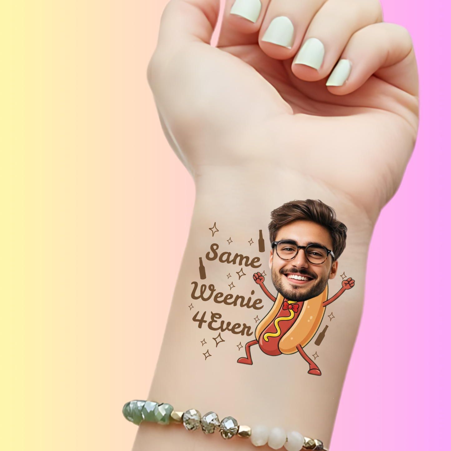 Custom Bachelorette Temporary Tattoos - Same Weenie Forever