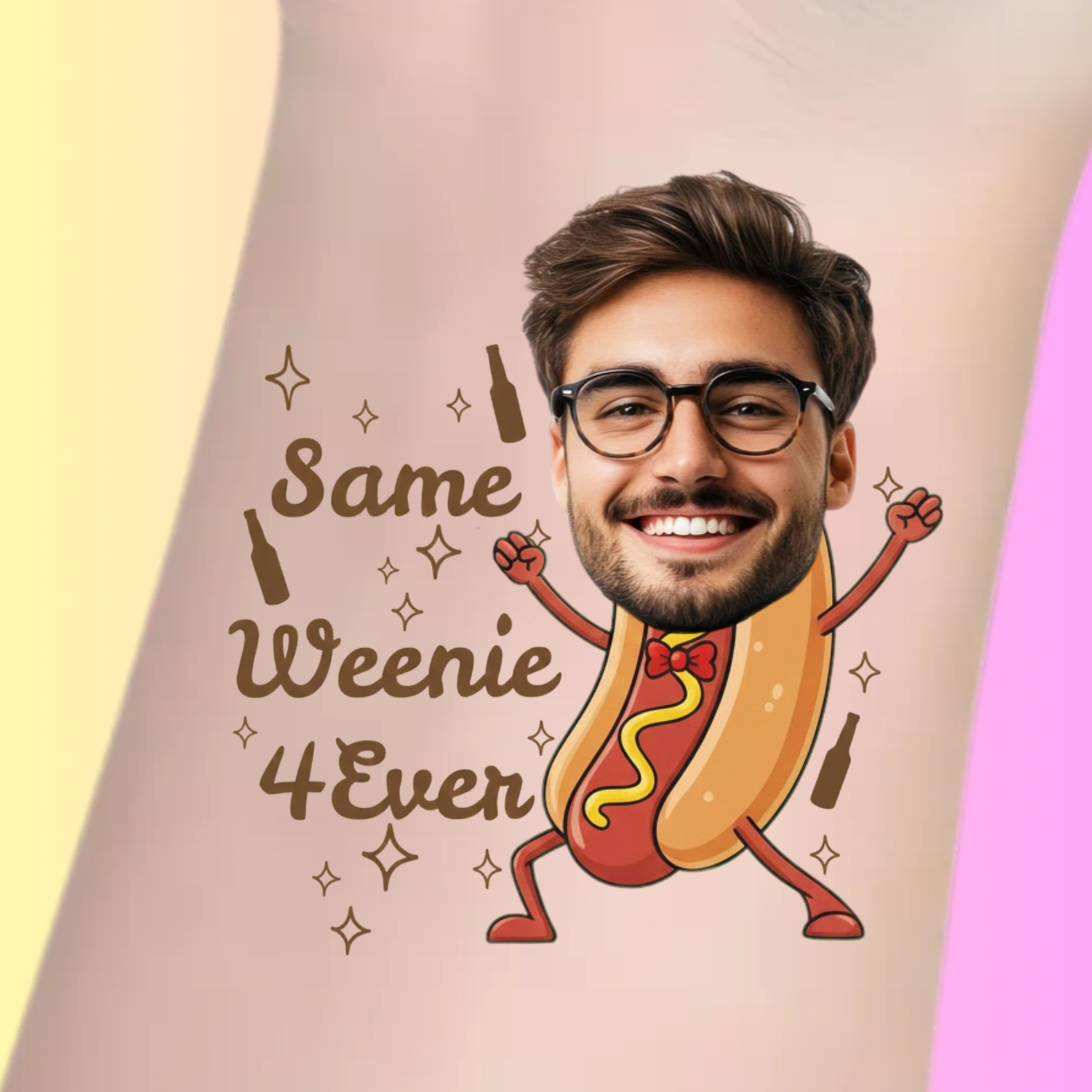Custom Bachelorette Temporary Tattoos - Same Weenie Forever