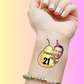Custom Birthday Temporary Tattoos - Funny Hugging Pear