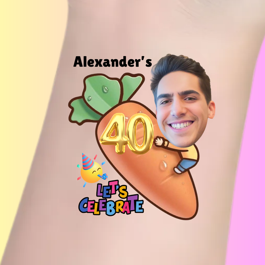Carrot Party – Premium Custom Birthday Tattoos