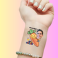 Custom Birthday Temporary Tattoos - Funny Hugging Carrot Birthday