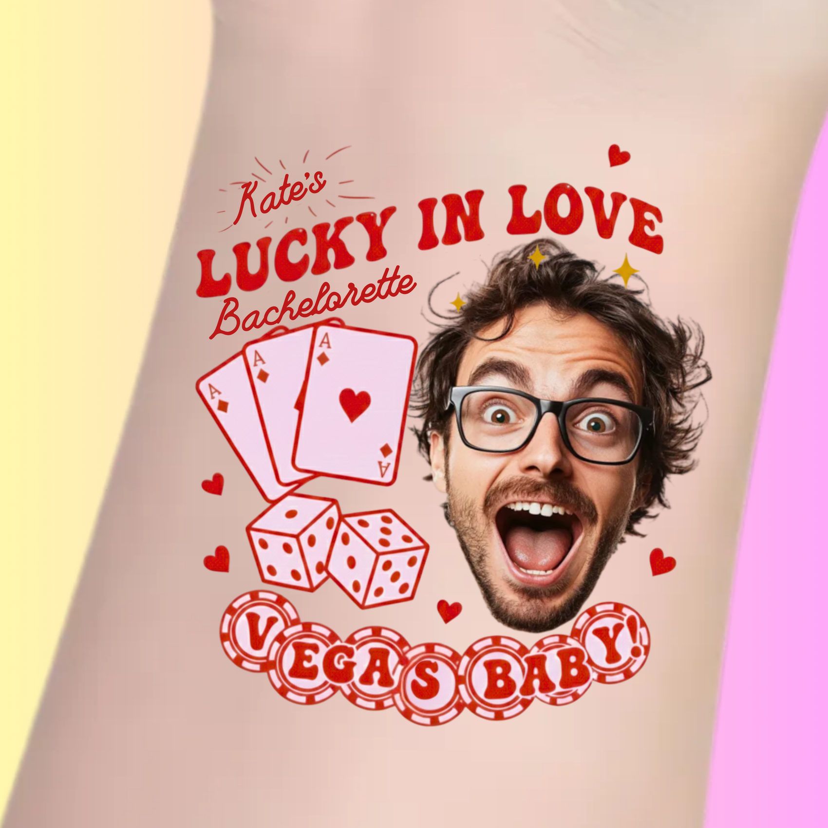 Custom Bachelorette Tattoos - Lucky In Love Vegas Baby