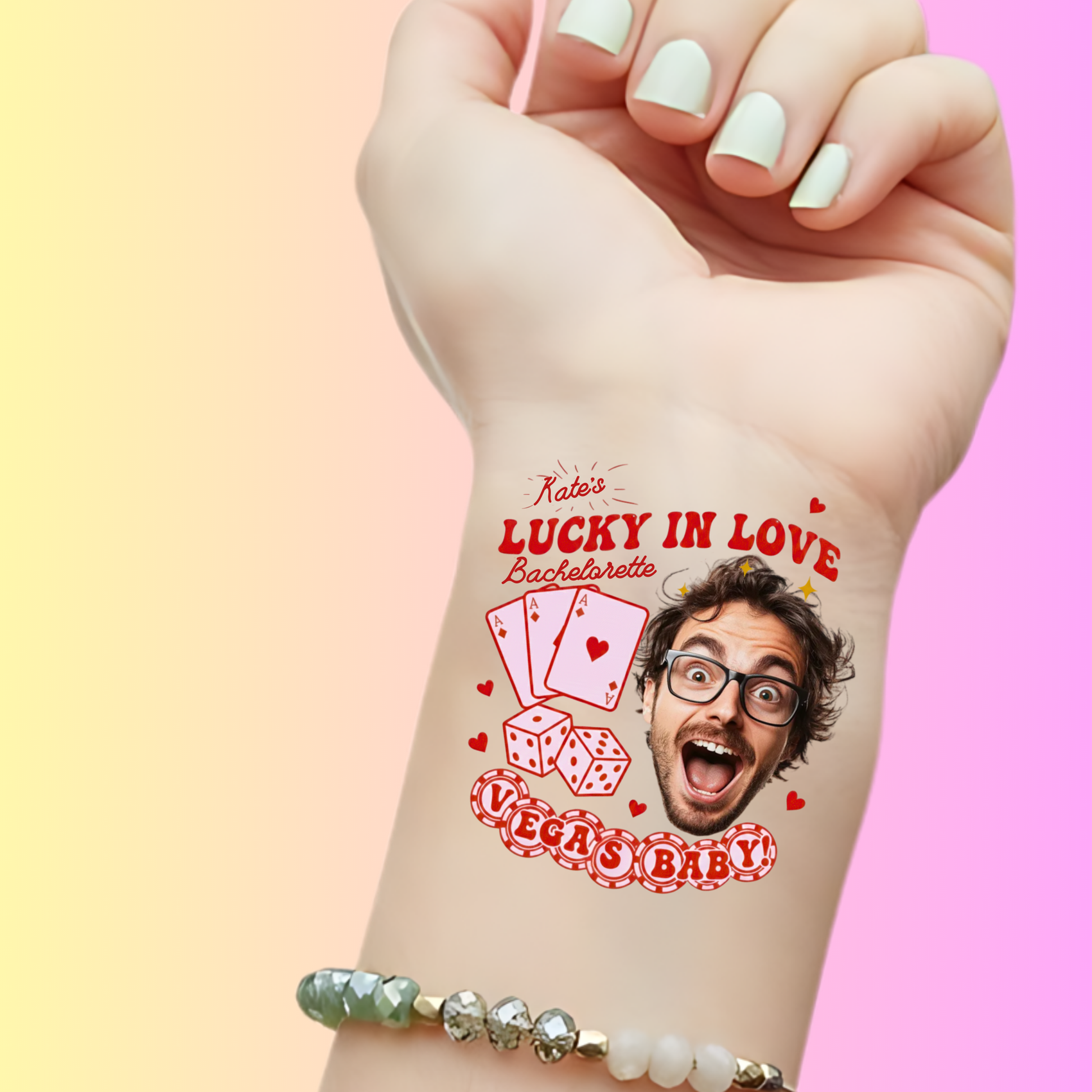 Custom Bachelorette Tattoos - Lucky In Love Vegas Baby