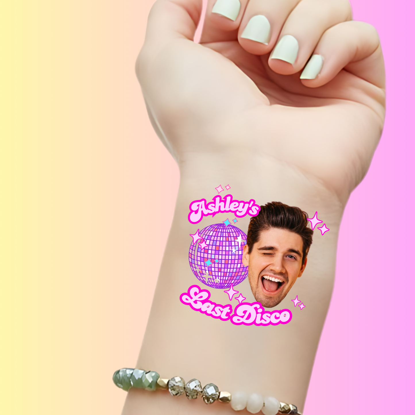 Custom Bachelorette Temporary Tattoos - Last Disco