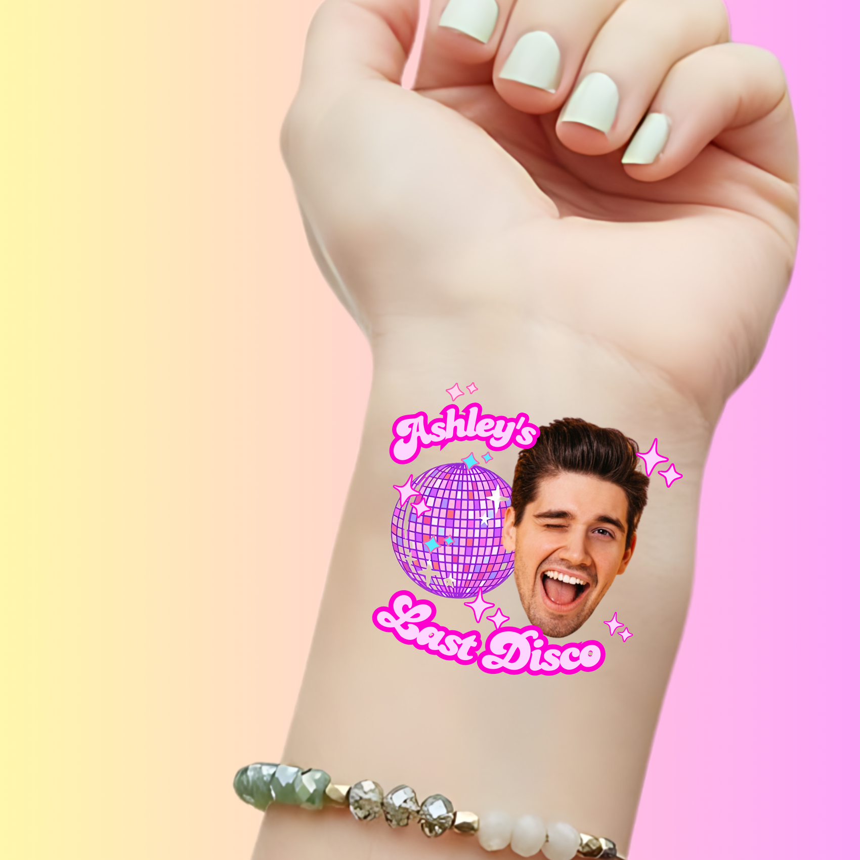 Custom Bachelorette Temporary Tattoos - Last Disco