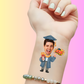 Custom Graduation Temporary Tattoos - Comic Graduate Trophy