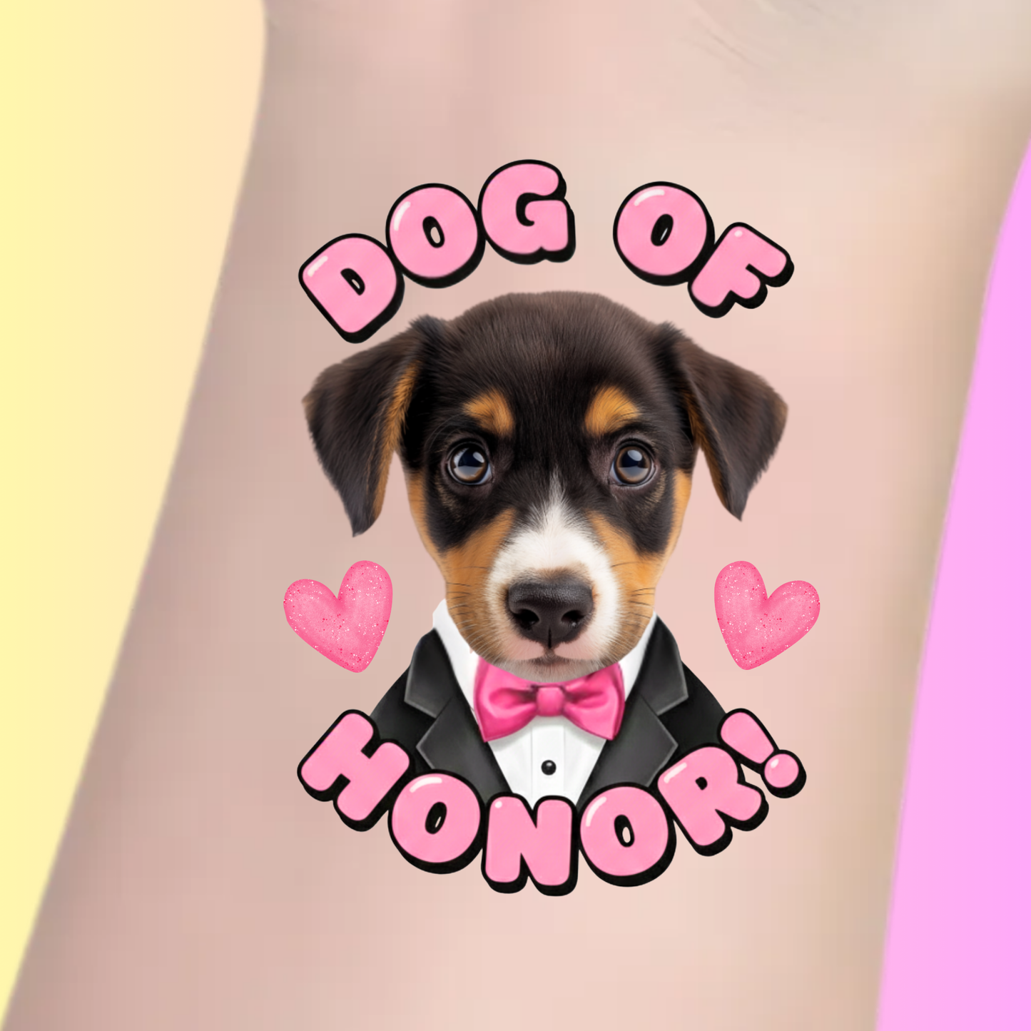 Custom Bachelorette Temporary Tattoos - Dog of Honor