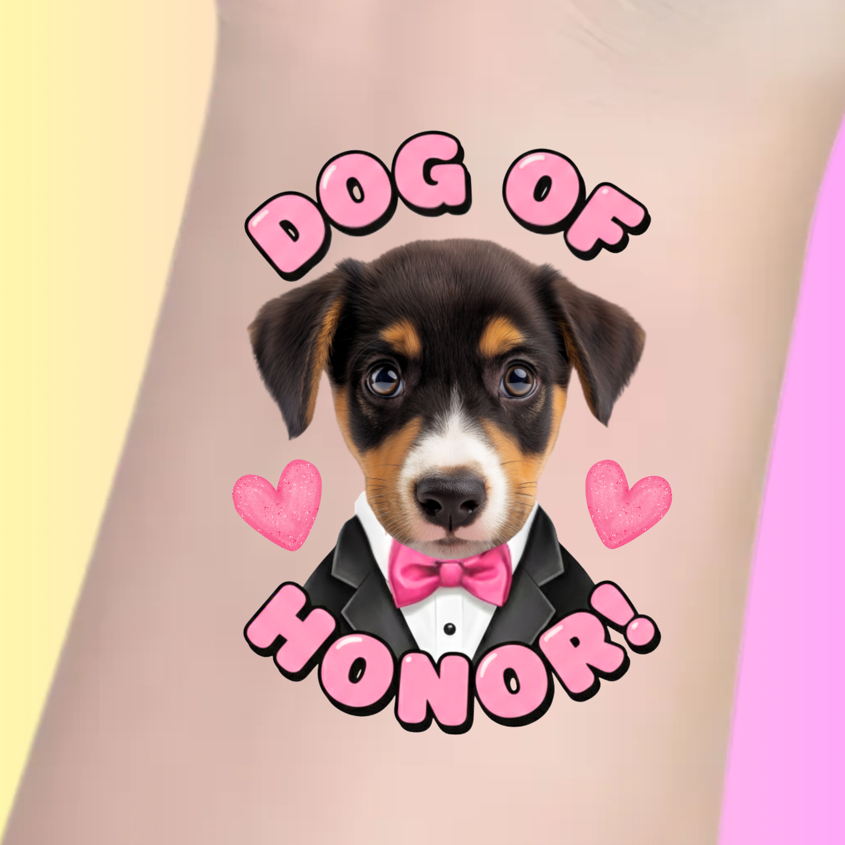 Custom Bachelorette Temporary Tattoos - Dog of Honor