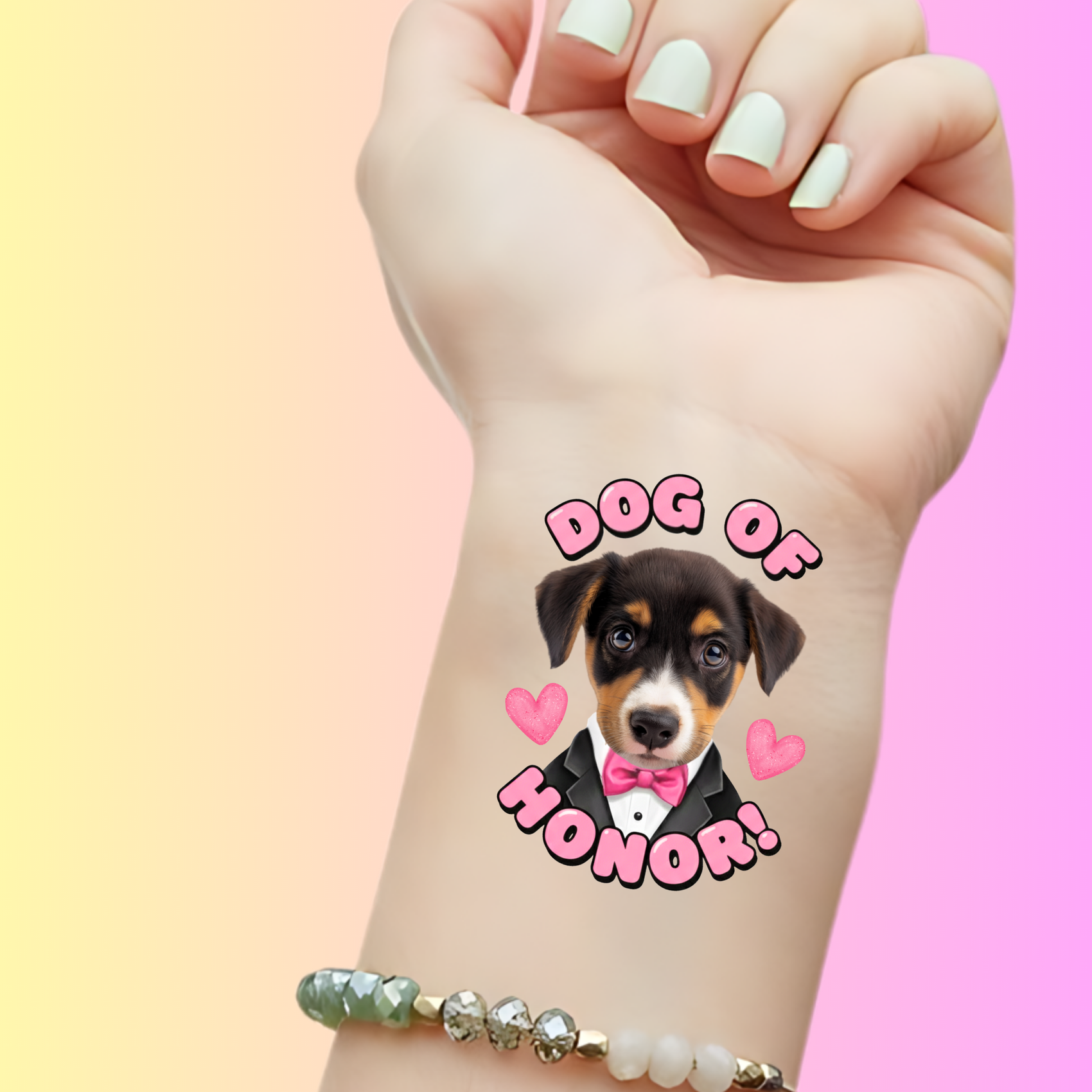 Custom Bachelorette Temporary Tattoos - Dog of Honor