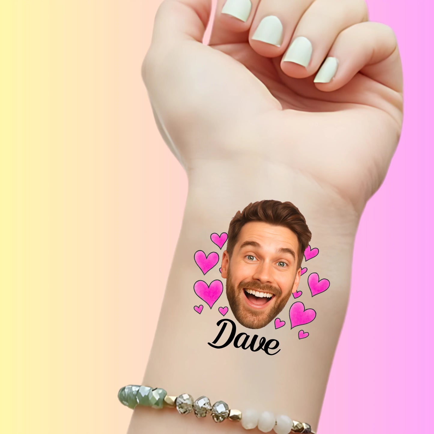 Custom Bachelorette Temporary Tattoos -  Pink Heart