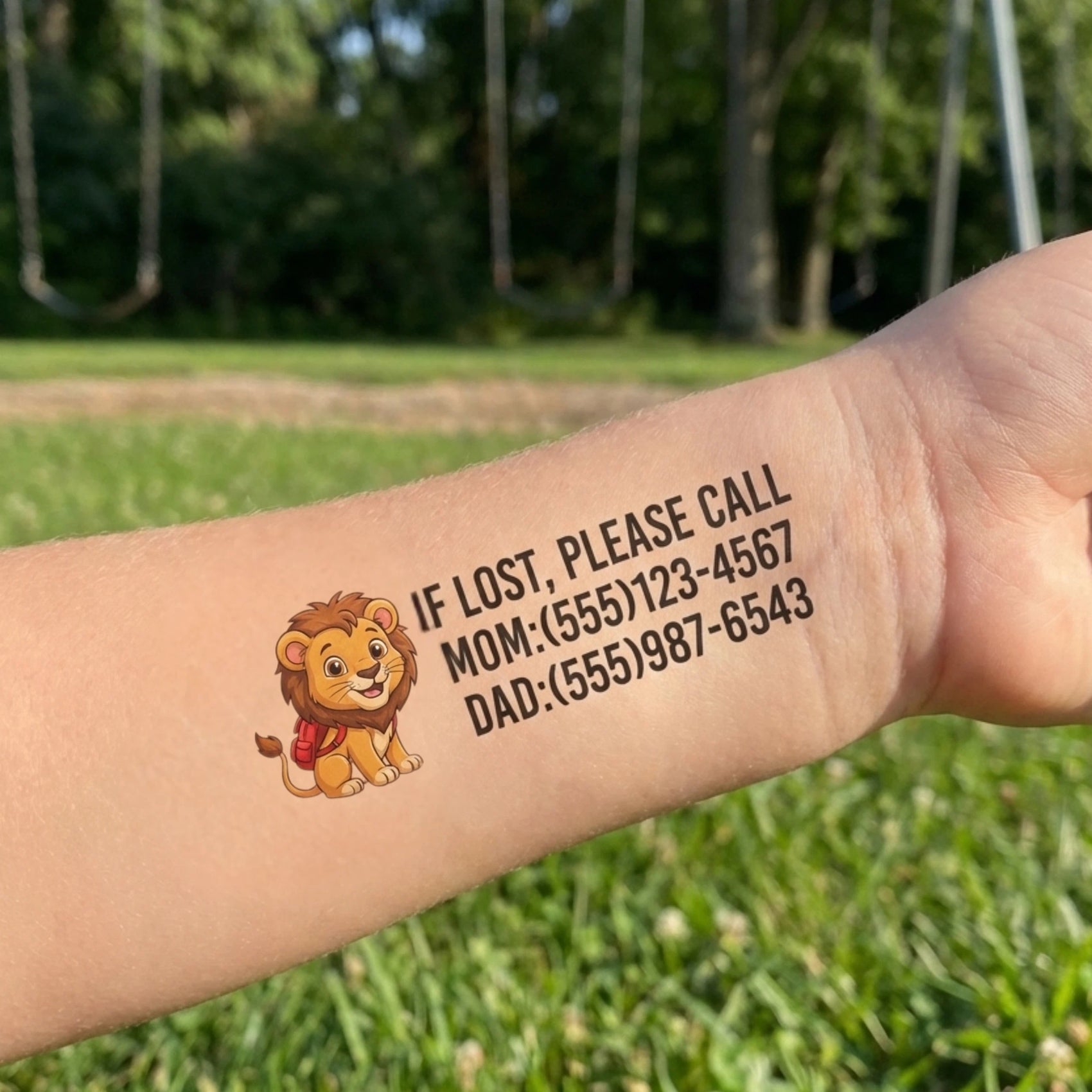 Custom Child Safety Tattoos - If Lost Please Call