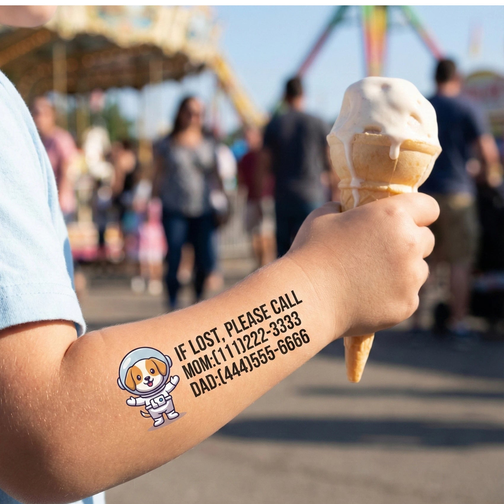 Custom Child Safety Tattoos - If Lost Please Call