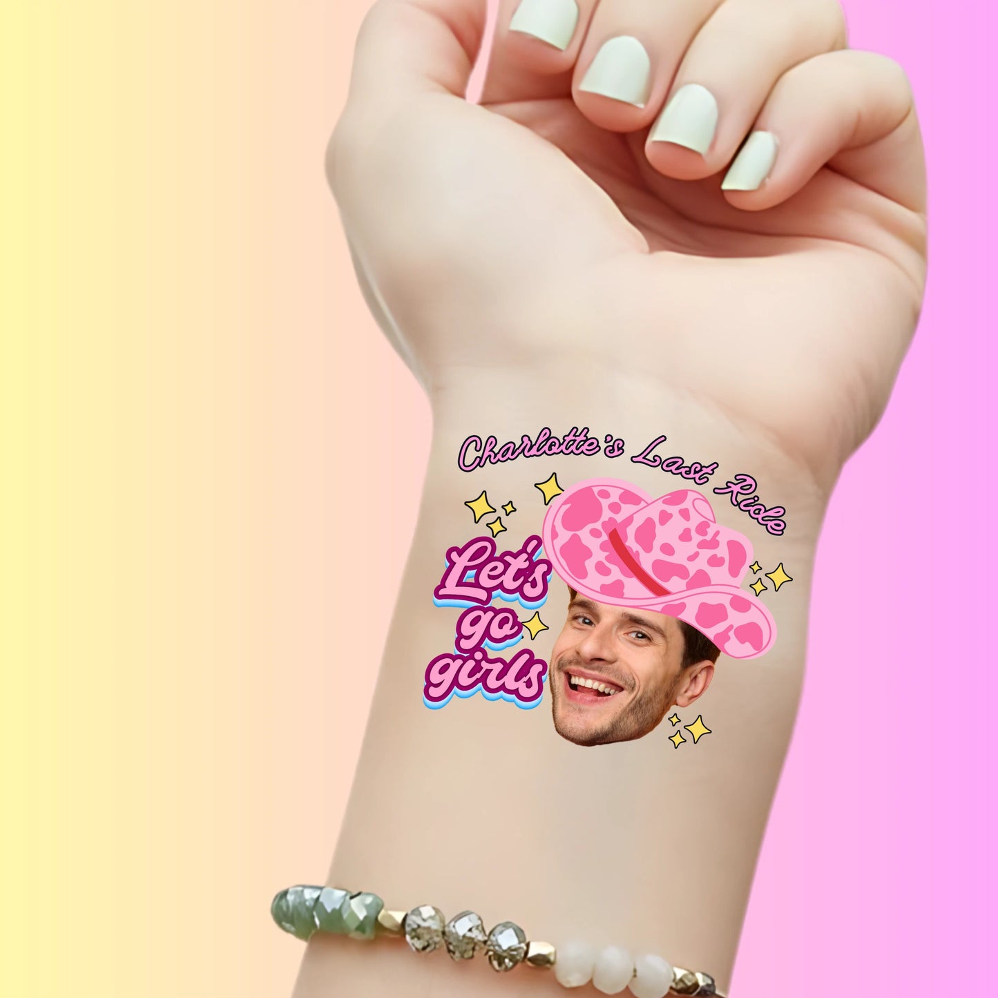 Custom Bachelorette Temporary Tattoos -  Let's Go Girls
