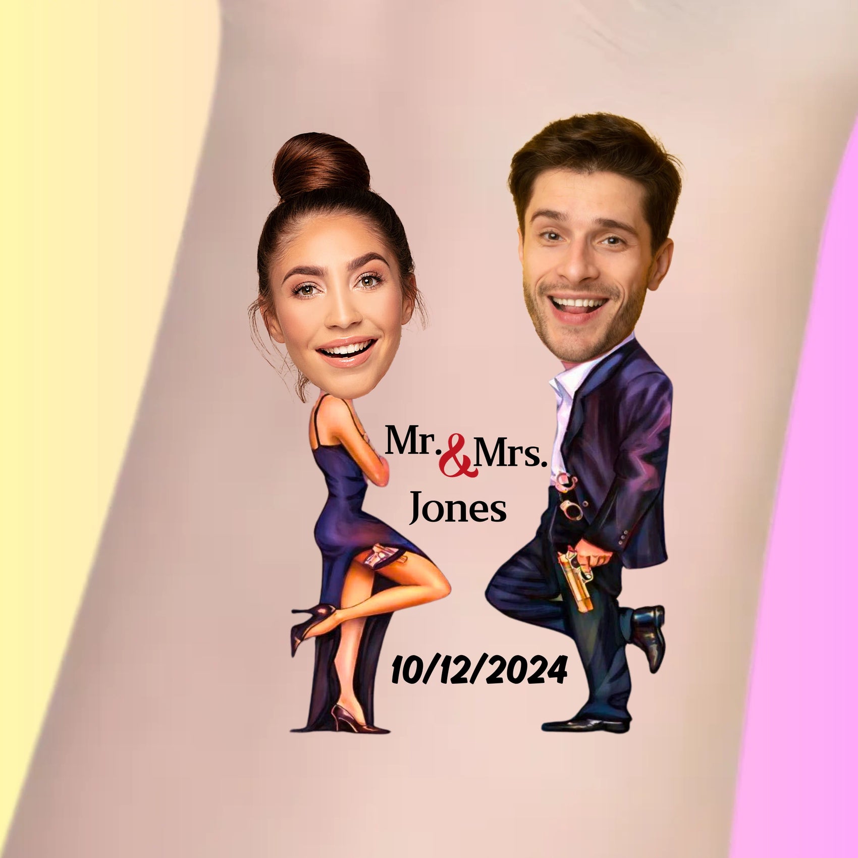 Custom Wedding Tattoos - "Mr. & Mrs." Secret Agent