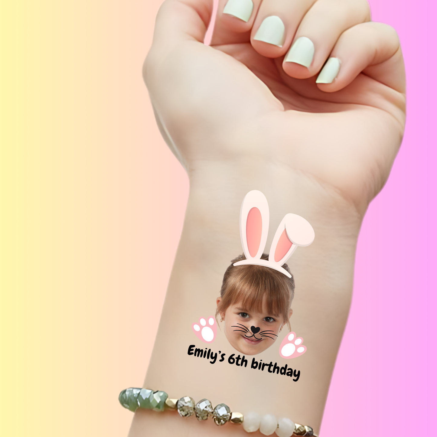 Bunny Birthday Bash – Premium Custom Birthday Tattoos