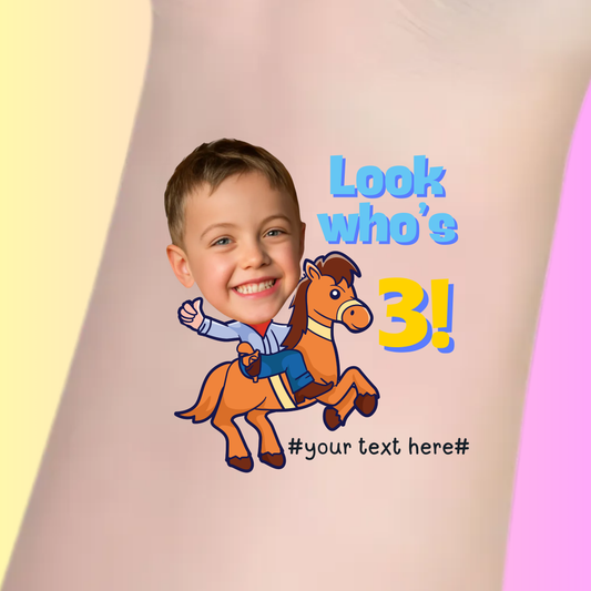 Cowboy Birthday Fun – Premium Custom Birthday Tattoos