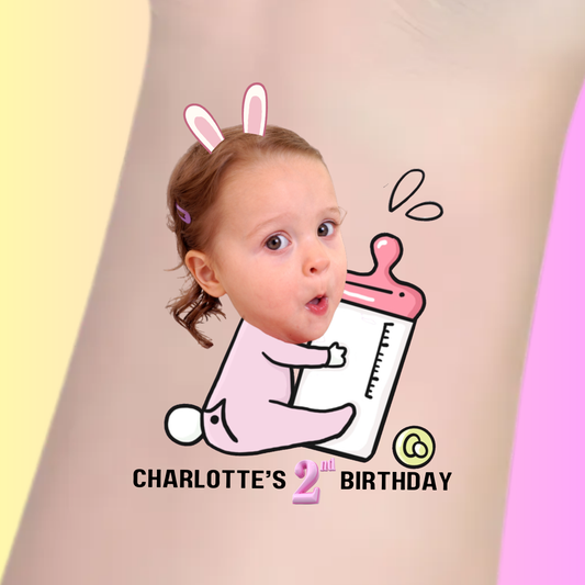 Sweet Bunny Bottle – Premium Custom Birthday Tattoos