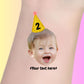 Custom Kids Birthday Tattoos - Golden Glitter Hat