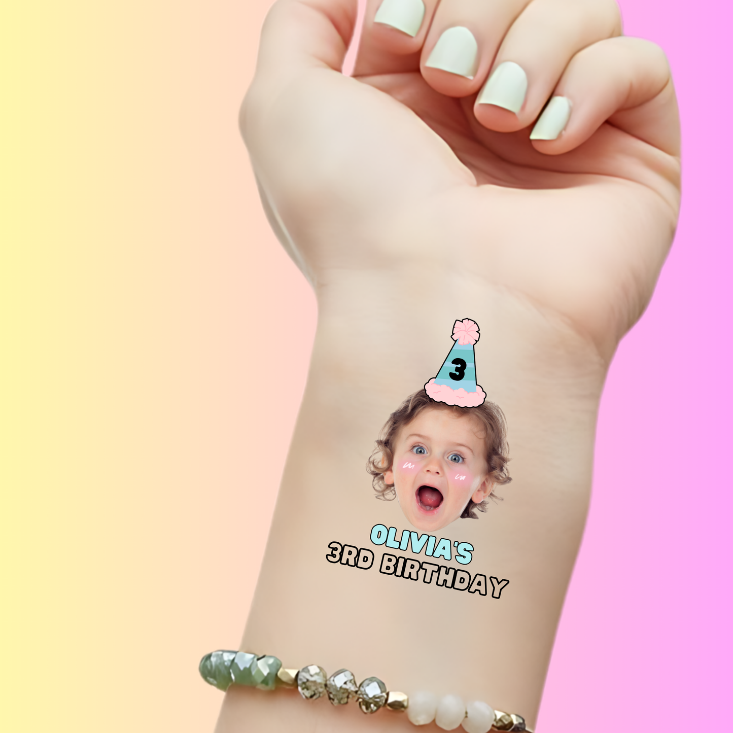 Party Hat Birthday Fun - Premium Custom Birthday Tattoos