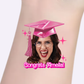 Custom Graduation Tattoos - Pink Cap & Sparkles