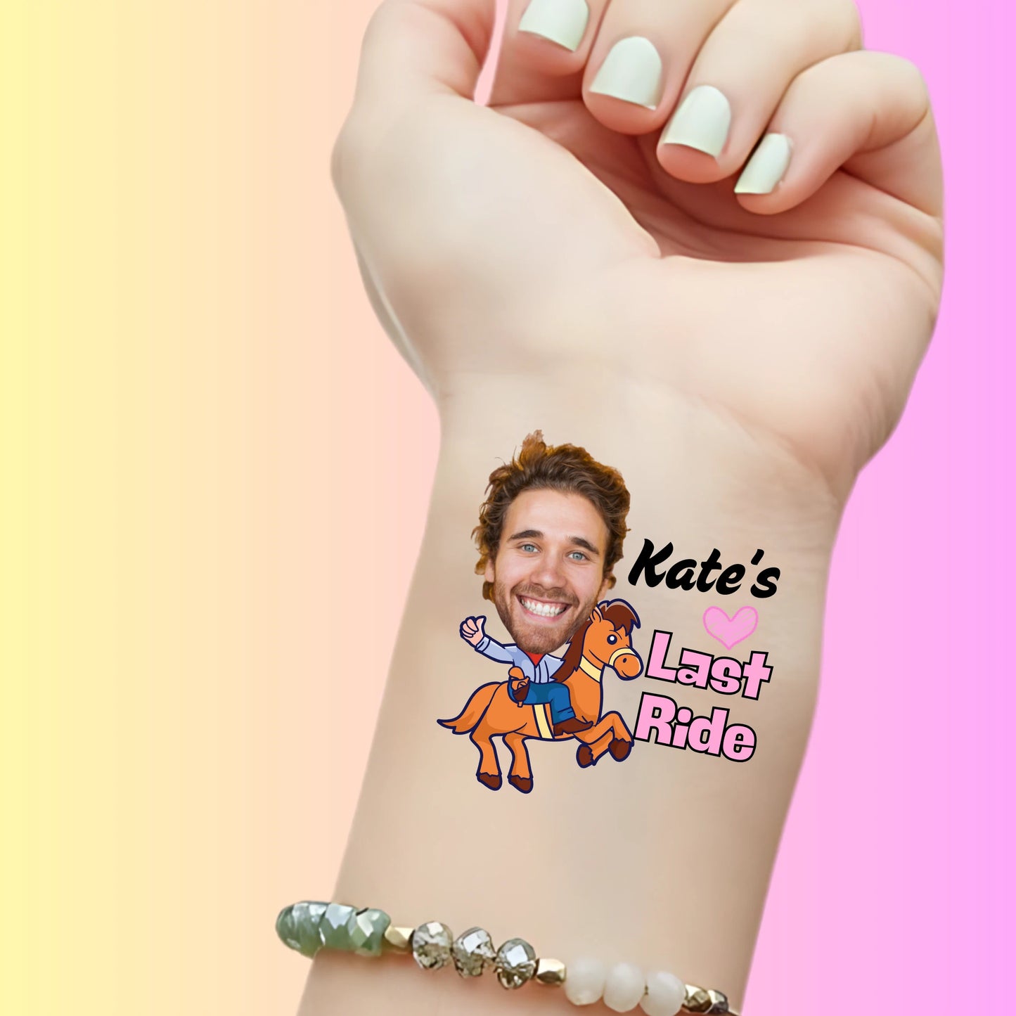 Custom Bachelorette Temporary Tattoos - Last Ride