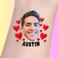 Custom Bachelorette Temporary Tattoos -  Red Heart