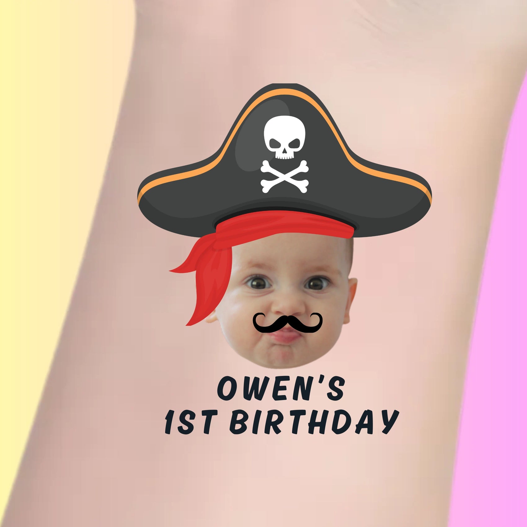 Custom Kids Birthday Tattoos - Pirate Adventure