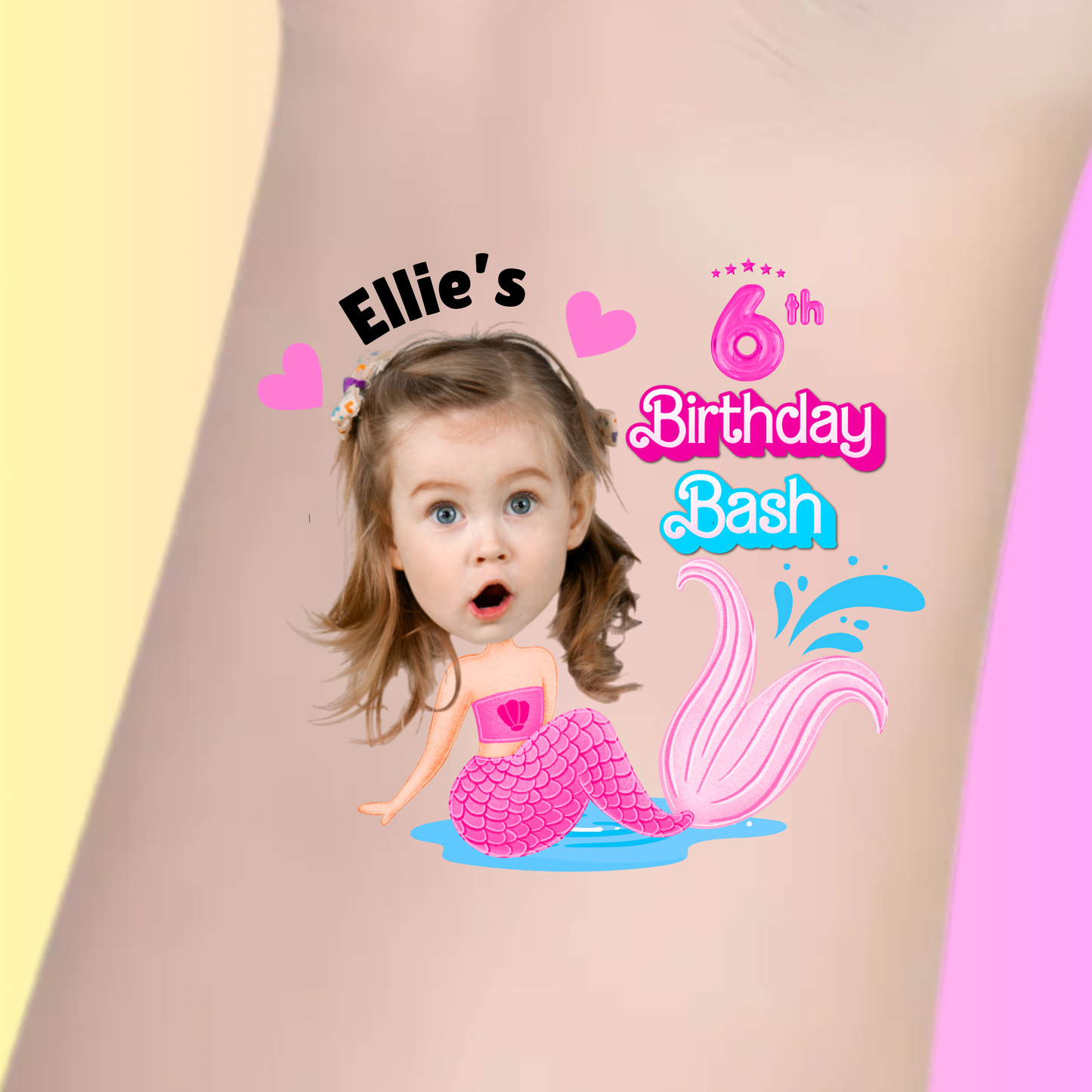 Mermaid Birthday Splash - Premium Custom Birthday Tattoos