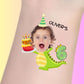 Custom Kids Birthday Tattoos - Friendly Dinosaur Birthday