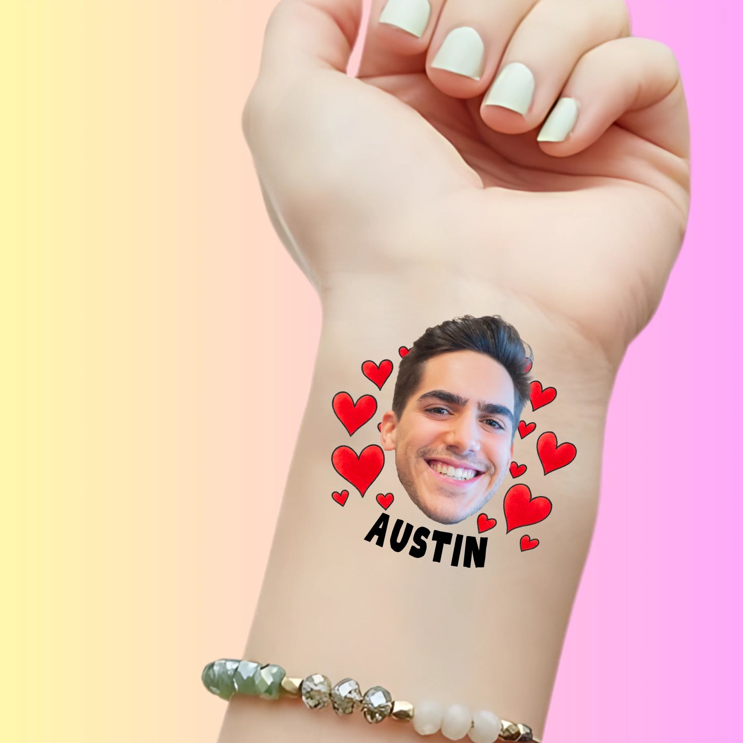 Custom Bachelorette Temporary Tattoos -  Red Heart