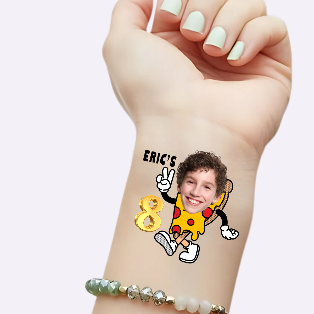 Dancing Pizza Birthday – Custom Kids' Birthday Tattoos