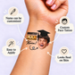 Smartest Man temporary tattoo personalization guide: custom face tattoo; name can be customized. Easy to apply.