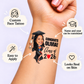 Congrats Graduate Heart Year temporary tattoo personalization guide: custom face tattoo; name and year can be customized. Easy to apply.