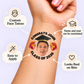 School Mascot Graduate temporary tattoo personalization guide: custom face tattoo; name and year can be customized. Easy to apply.