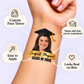 Gold Brushstroke Class of temporary tattoo personalization guide: custom face tattoo; name and year can be customized. Easy to apply.