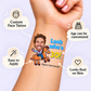 Horse Rider Birthday Party temporary tattoo personalization guide: custom face tattoo; age can be customized. Easy to apply.